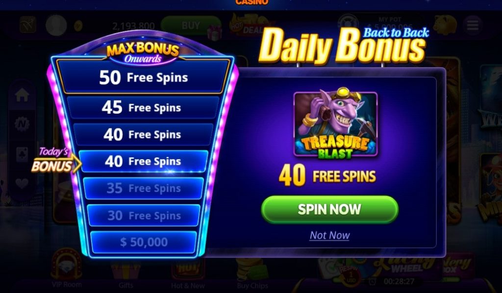 Daily Bonuses of DoubleU Casino on Facebook